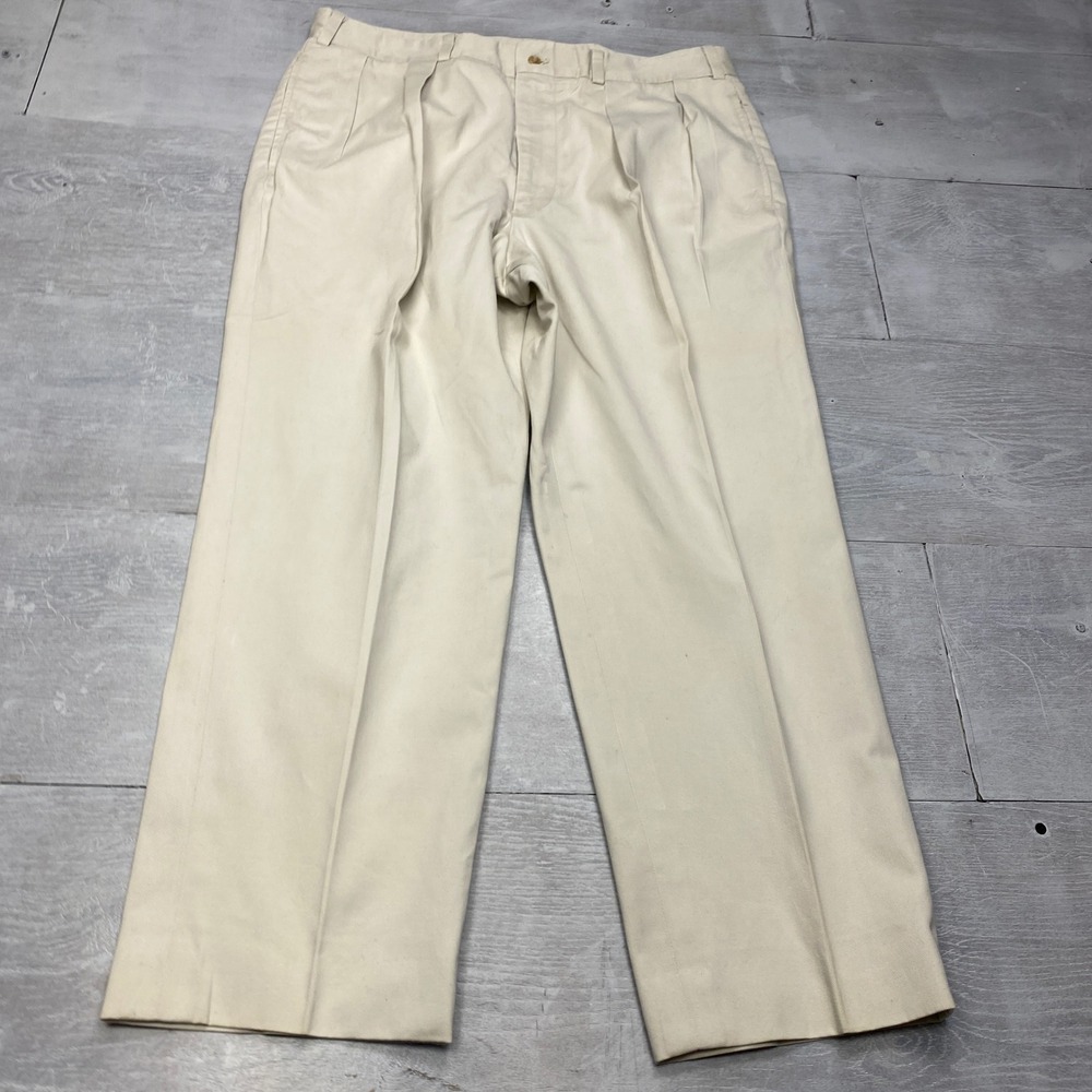 Bills Khakis M1 Pleated Pants Mens 37x28 Stone Khaki Cotton Twill Made in USA